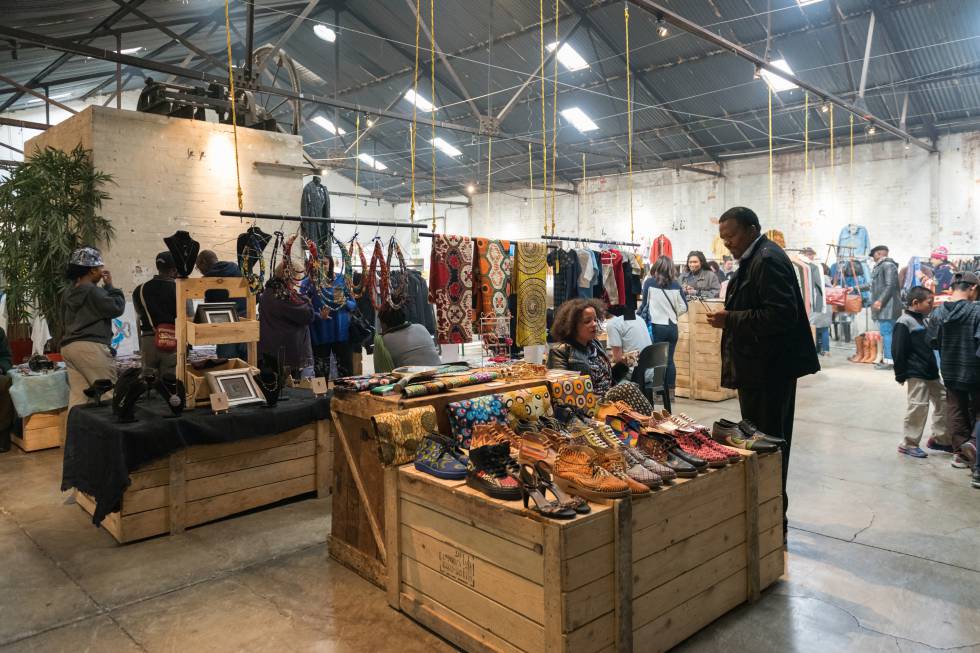 Puestos de venta en Maboneng.
