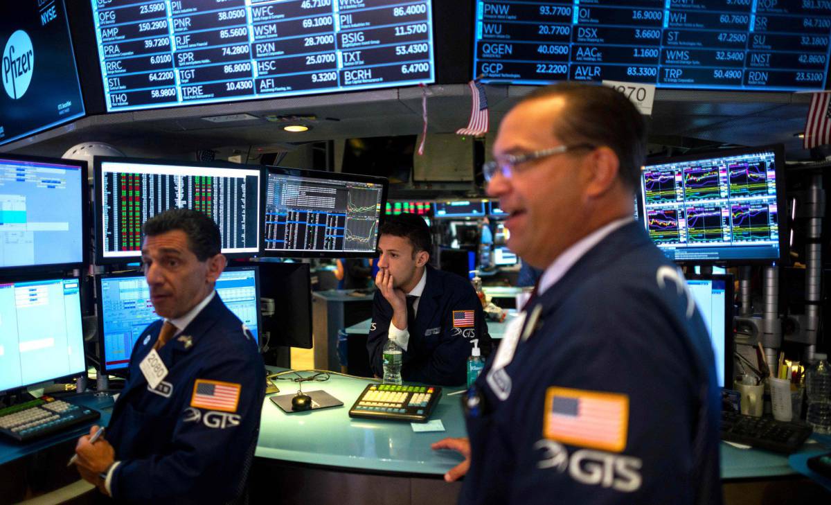 Operadores en la Bolsa de Nueva York