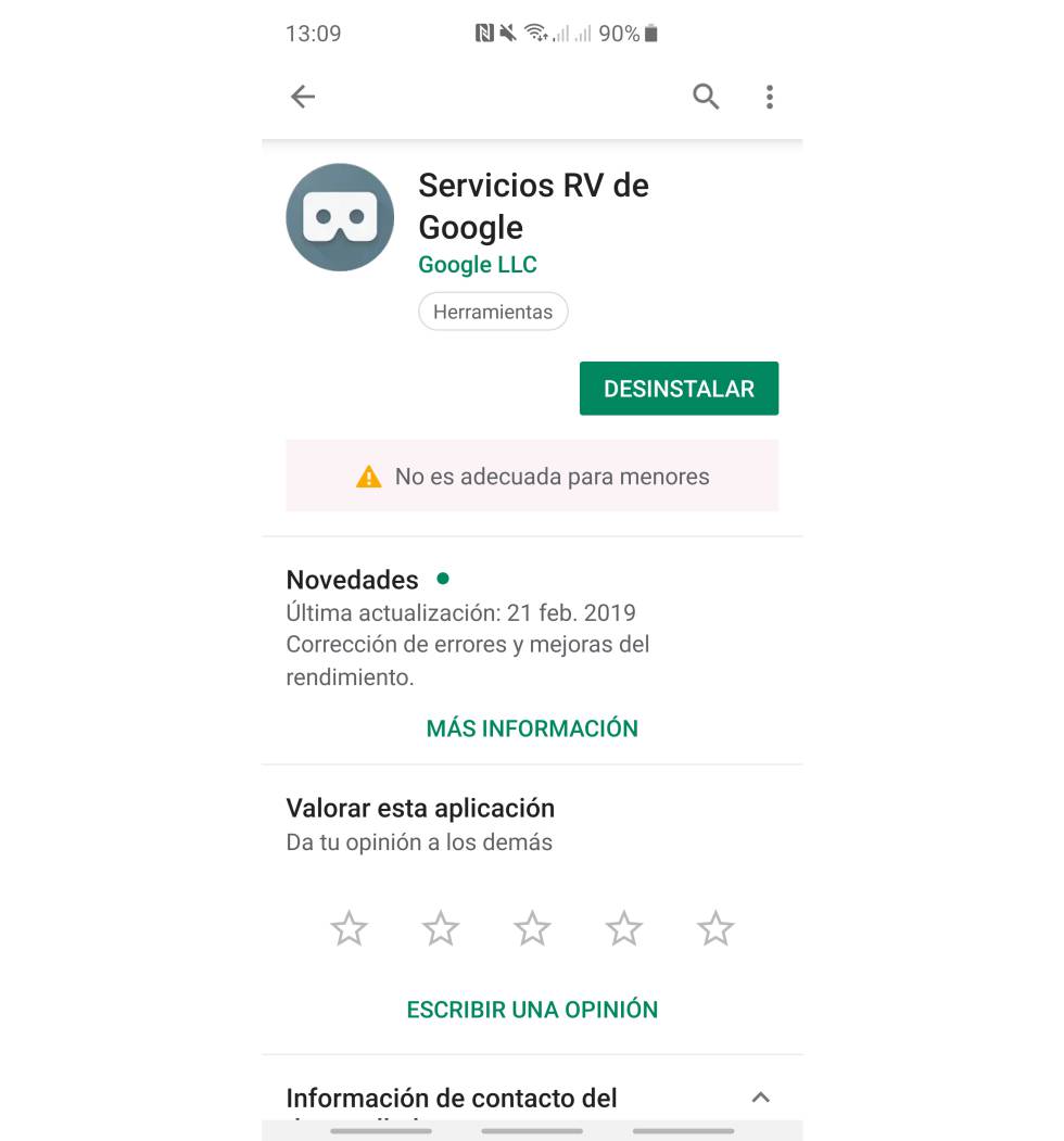 Nuevo aviso en la Play Store: