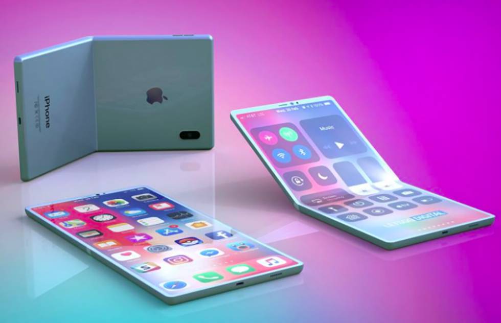 Diseño de concepto de iPhone plegable.