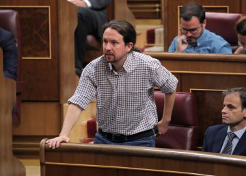 El líder de 'Unidas Podemos', Pablo Iglesias, vota durante el último día del debate de investidura en el Parlamento de Madrid, España, el 25 de julio de 2019. REUTERSSergio PérezFile Photo