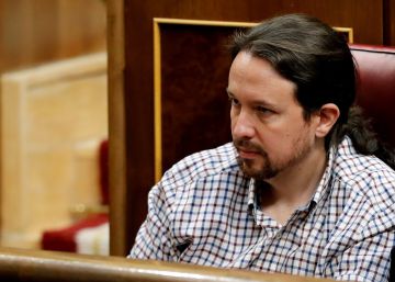 El líder de Unidas Podemos, Pablo Iglesias, durante la segunda votación de la investidura