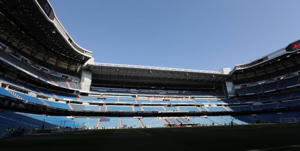 Imagen del estadio Santiago Bernabéu, donde el Real Madrid juega sus partidos.