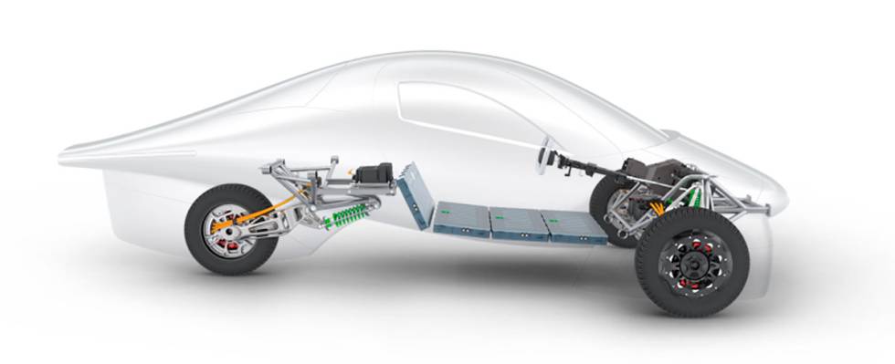 Vehículo eléctrico de Aptera Motors.