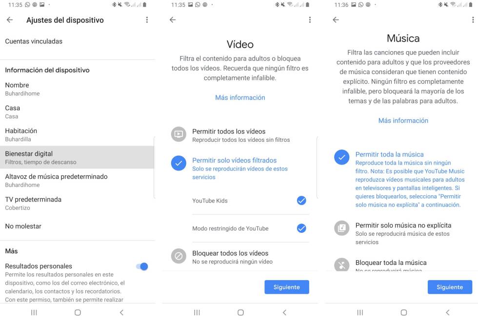 Bienestar digital de los Google Home.