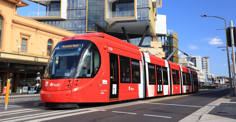 Tranvía modelo Urbos en la ciudad británica de Newcastle.