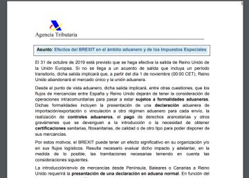 Aviso de Hacienda a las pymes, por si el Brexit fuera duro
