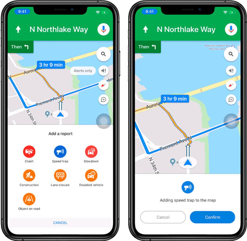 Reportar incidencias de tráfico con Google Maps.