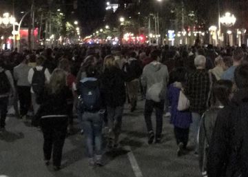 Protestas por el paseo de Gràcia de Barcelona.