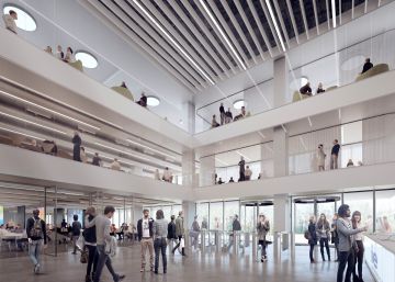 Vista del ágora central del nuevo campus