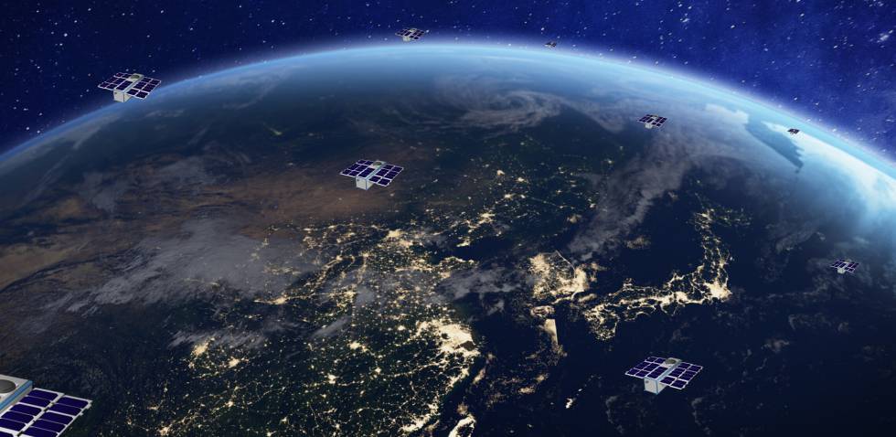 Simulación de los nanosatélites de la compañía Sateliot.