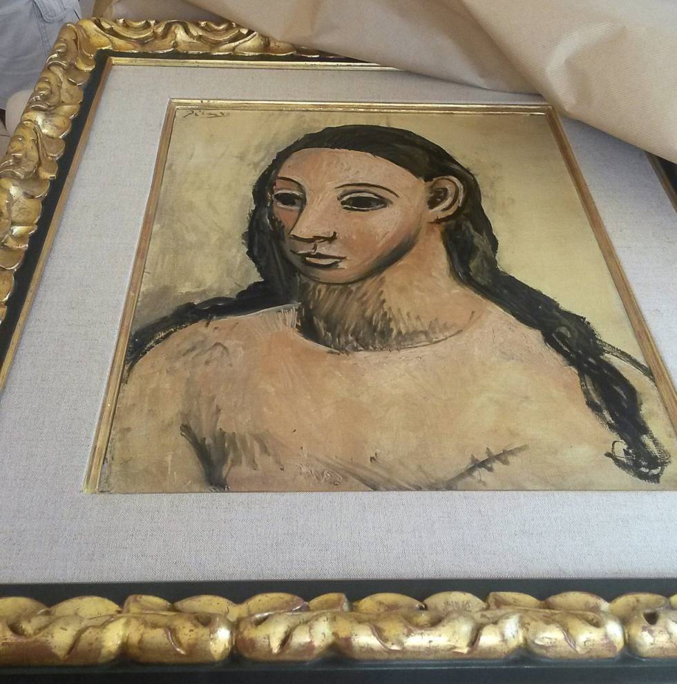 El cuadro ‘Cabeza Joven de Mujer’, incautado en el barco de Jaime Botín en Córcega.