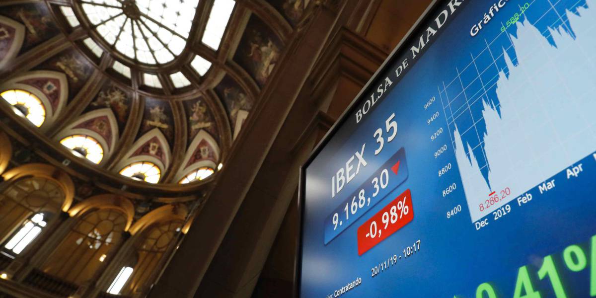Vista del principal indicador de la Bolsa española, el Ibex 35.