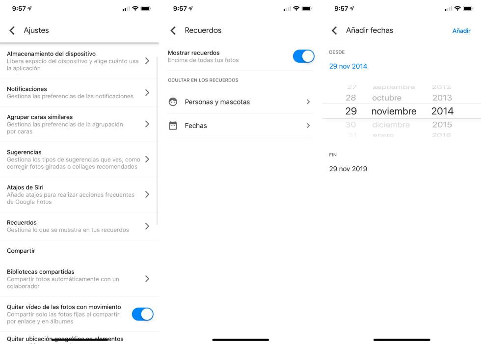 Google Fotos, cómo elegir los recuerdos.