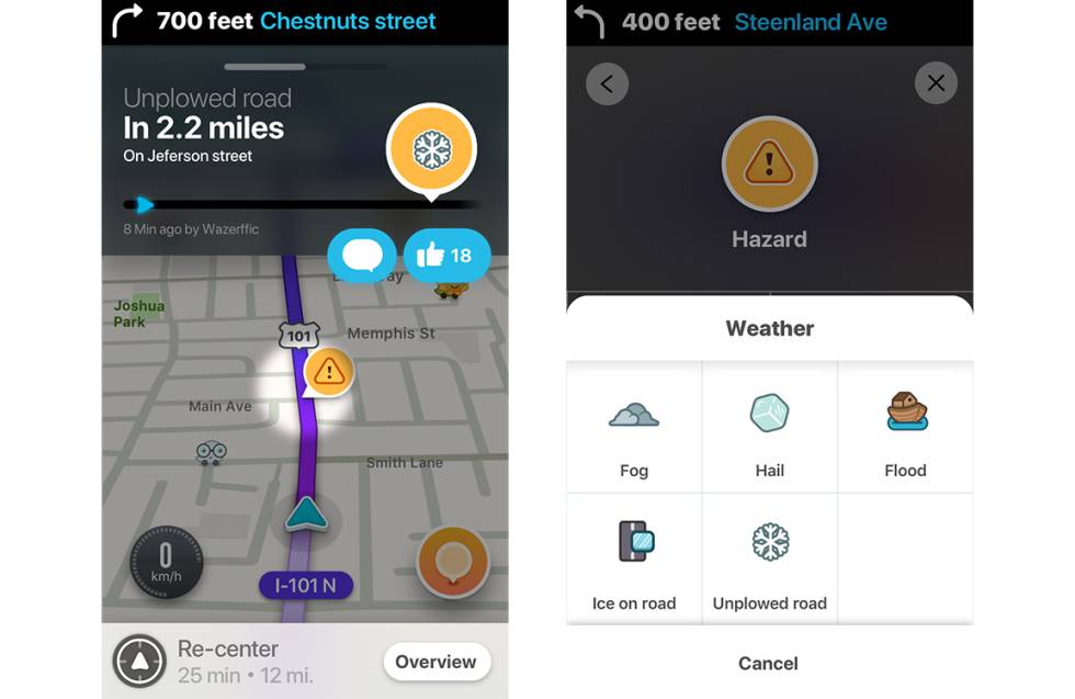 El parte de nieve estará en las indicaciones de Waze, ¿llegará a Google Maps?