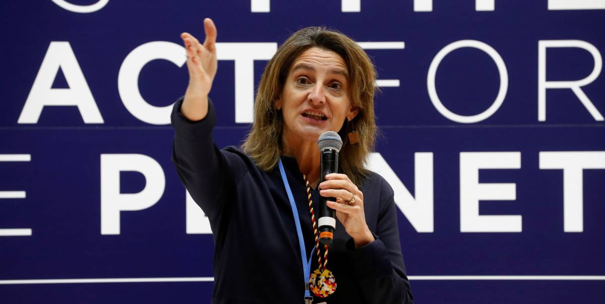 Teresa Ribera, ministra en funciones para la Transición Ecológica, este viernes en la COP25.