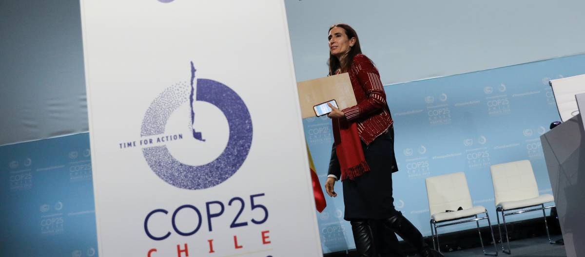 Carolina Schmidt, ministra chilena de Medio Ambiente y presidenta de la Cumbre del Clima número 25 (COP25), el domingo 15 de diciembre en Madrid en la conclusión del evento.