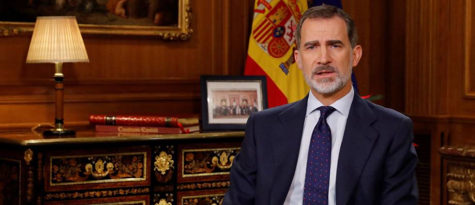 Felipe VI, en otro momento de su mensaje.