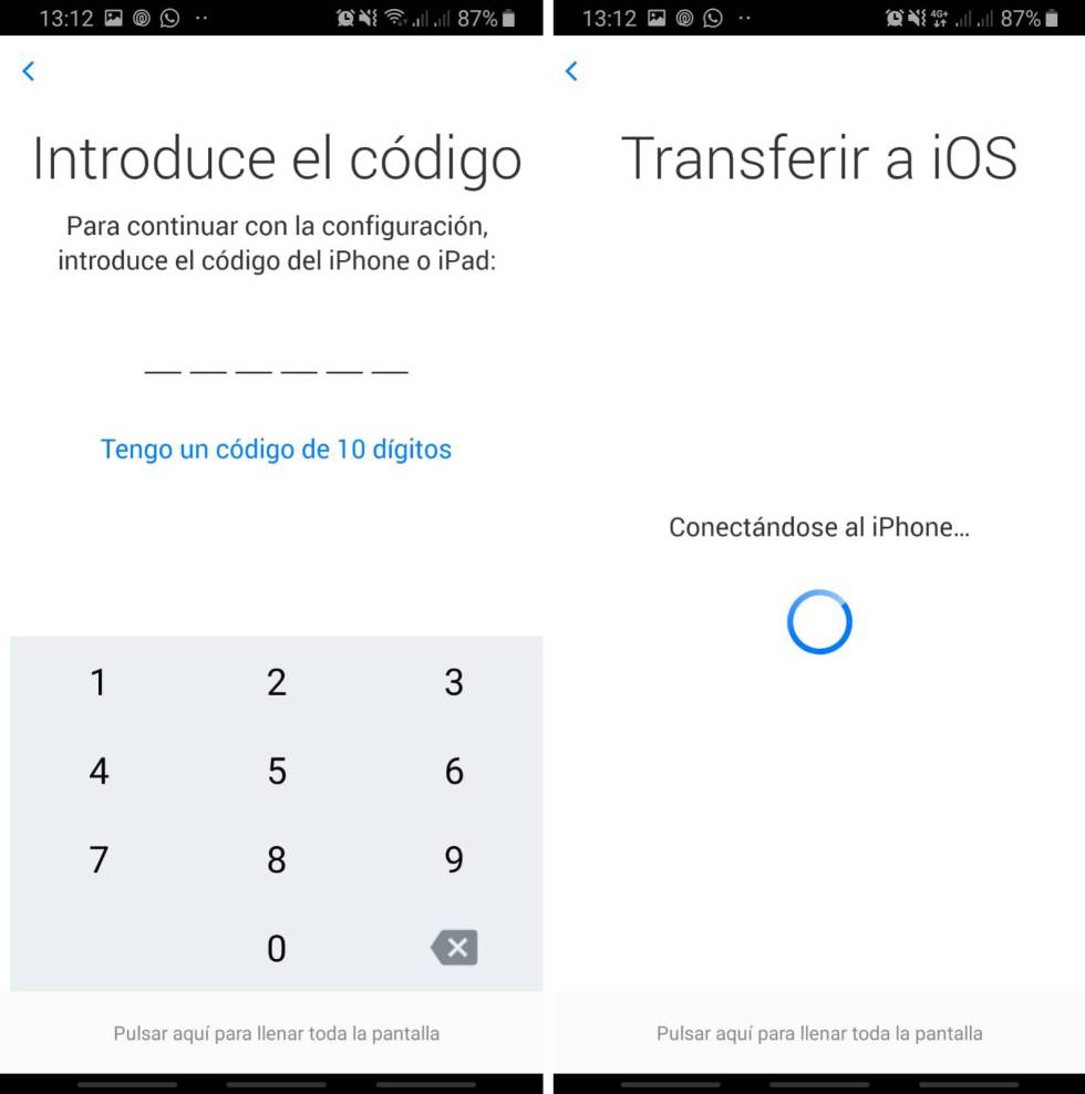 Aplicación Move to iOS desde Android.