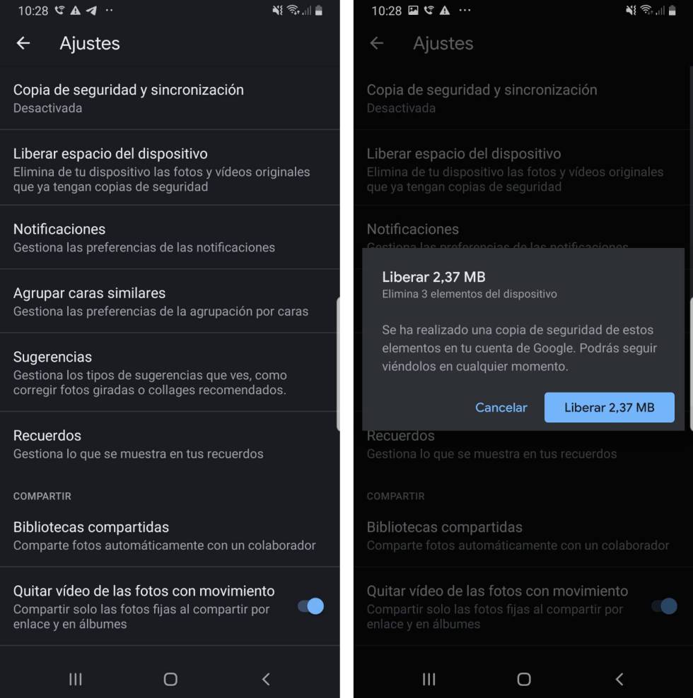 Google Fotos en Android.