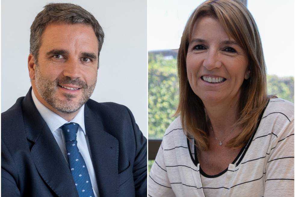 Álvaro Bergasa Guerra, jefe de mercado de capitales, y Marta Grifell Sala, directora global de sindicaciones.rn