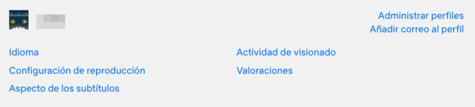 Añadir email en perfil de Netflix.
