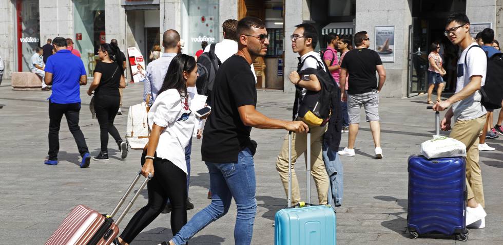 Turistas en Madrid.