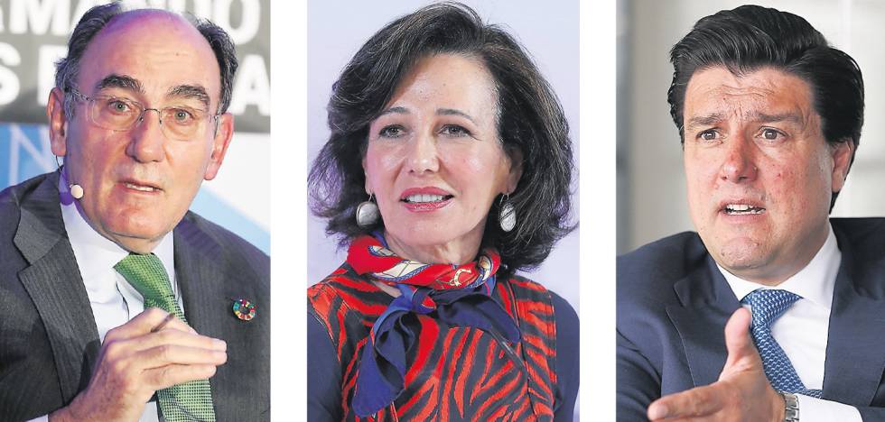 Ignacio Sánchez Galán, ana Botín e Ismael Clemente.