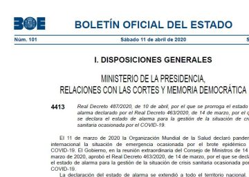 Entra en vigor la nueva prórroga del estado de alarma Entra en vigor la nueva prórroga del estado de alarma