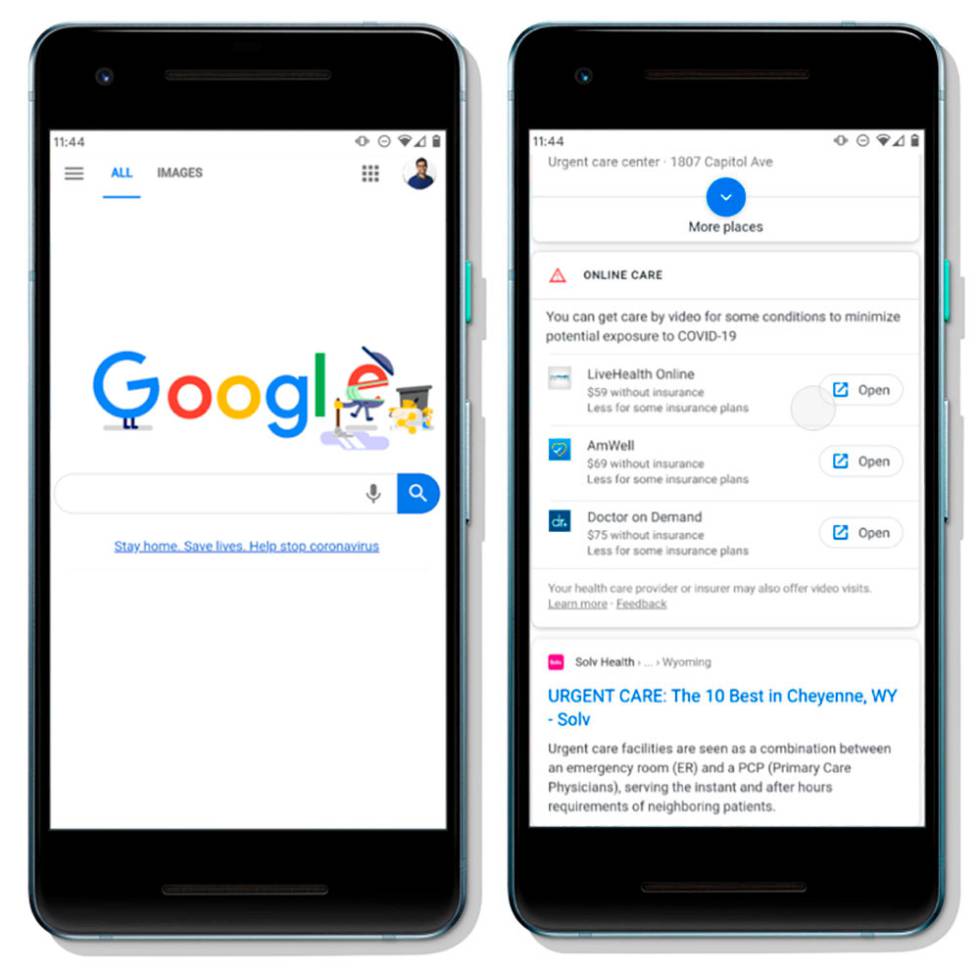 Consultas de médicos virtuales de Google.