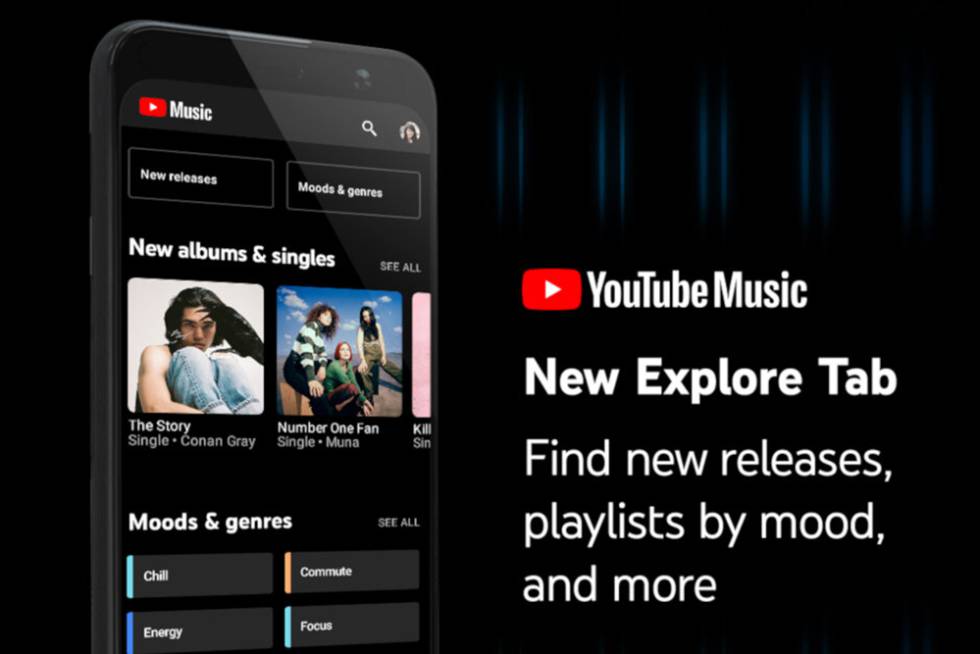 Nueva pestaña en YouTube Music.