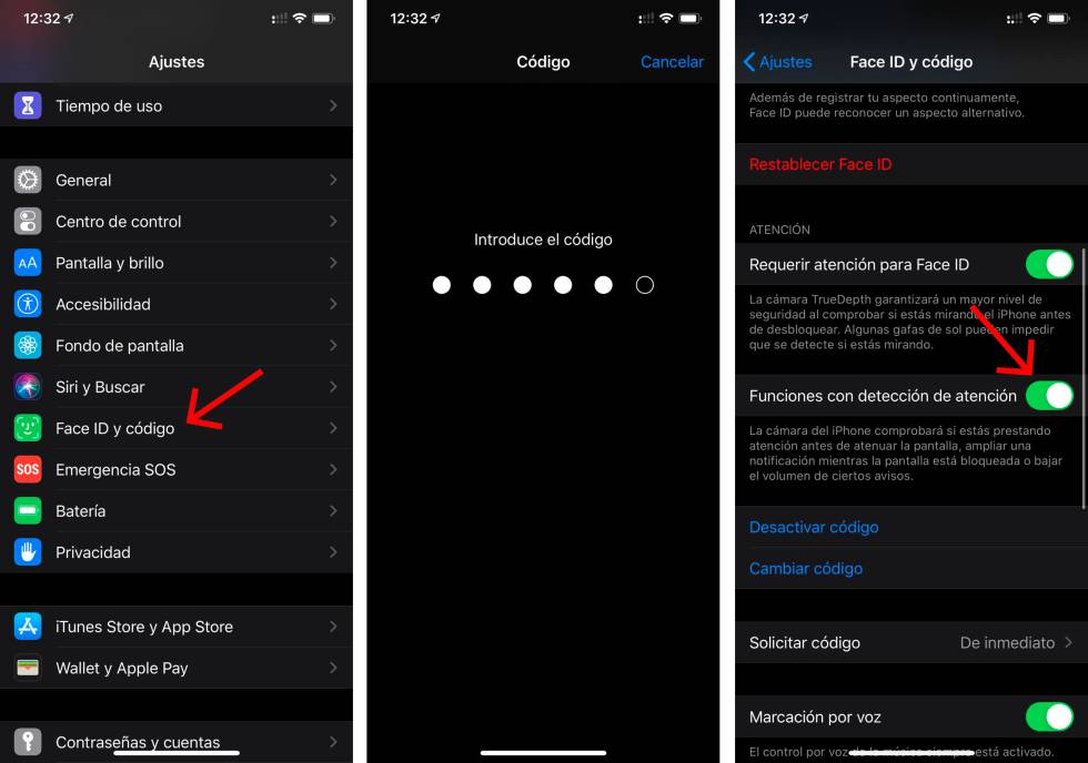 Configura Face-ID para que no apague la pantalla.