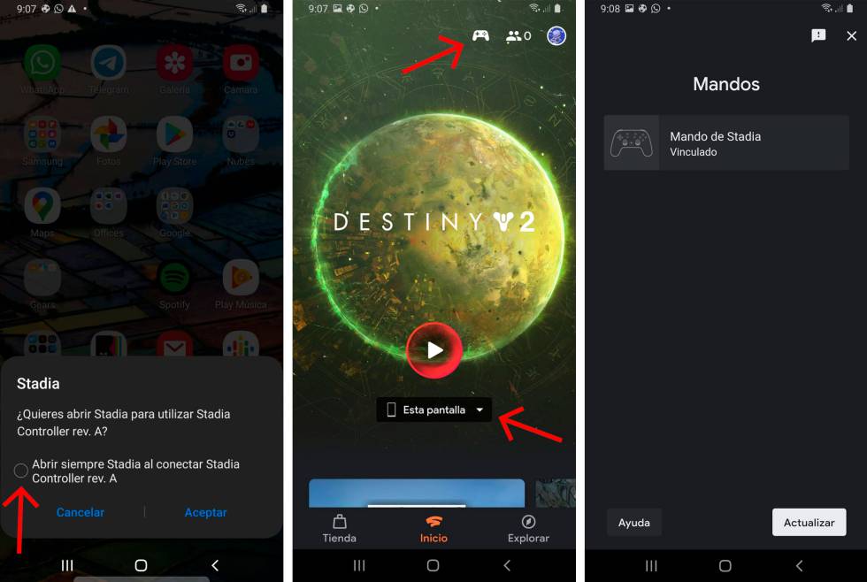 Conectar mando de stadia a un smartphone.