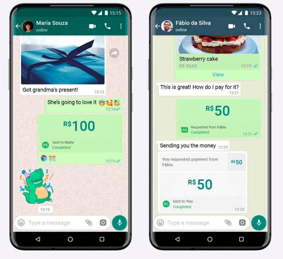 Pagos a través de WhatsApp.