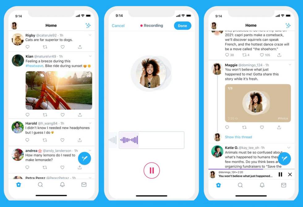 Nuevas notas de voz en Twitter.