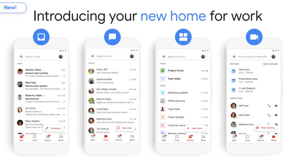 Rediseño de Gmail con nuevas funciones.