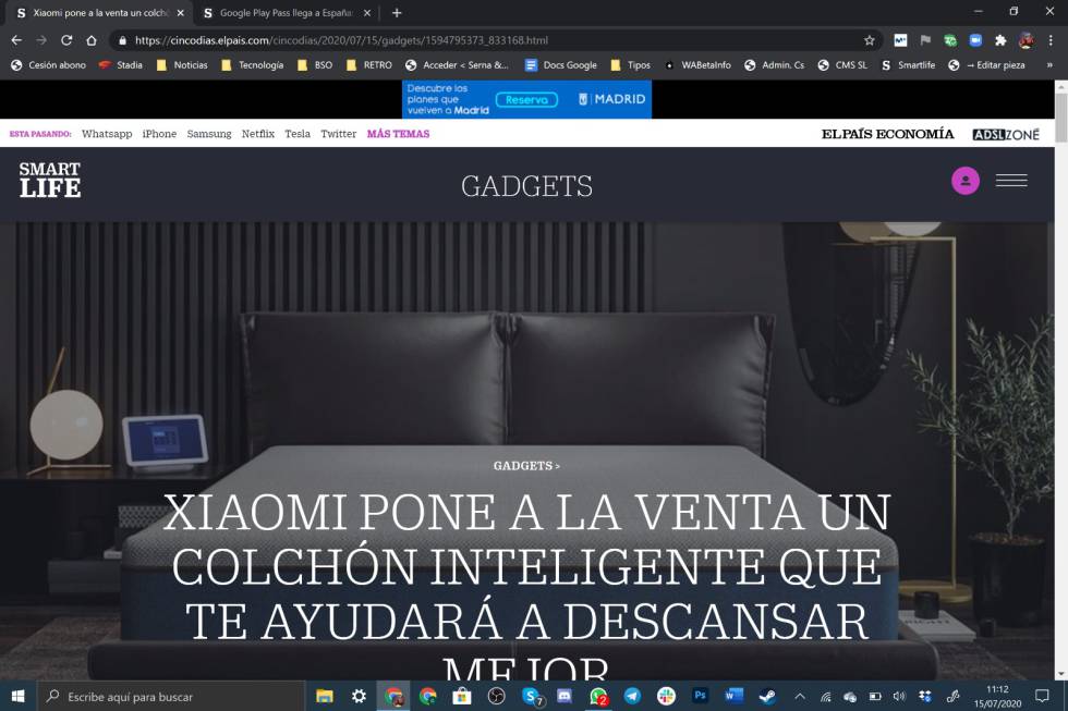Ventana de Chrome en Windows 10.