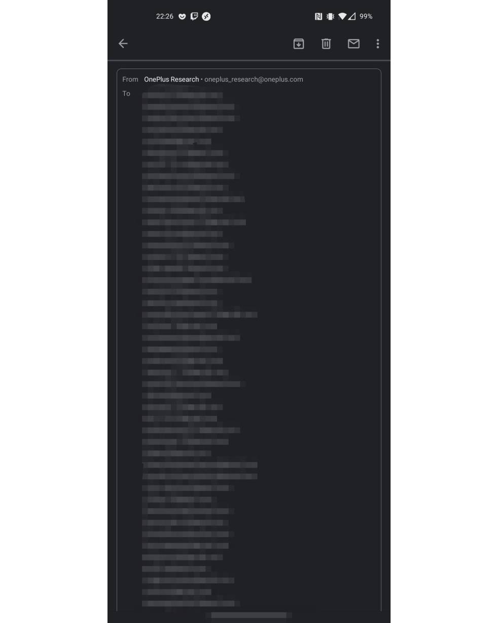 Listado de usuarios de OnePlus sin copia oculta.