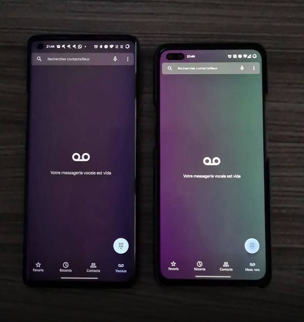 Decoloración de la pantalla del OnePlus Nord (d).