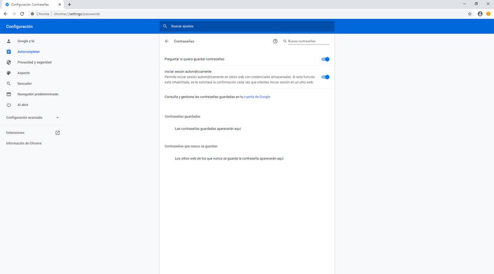 Google Chrome - Gestor de contraseña: Paso 3