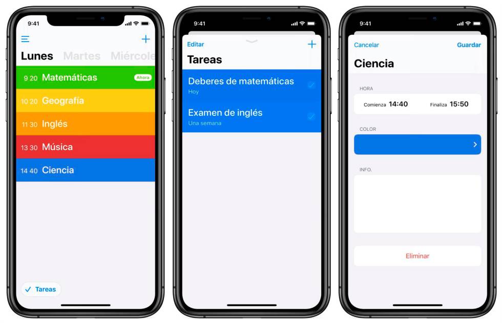 Horarios de Clases para iPhone.