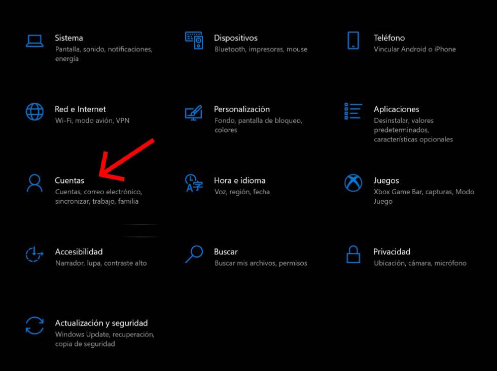 Configuración de Windows.