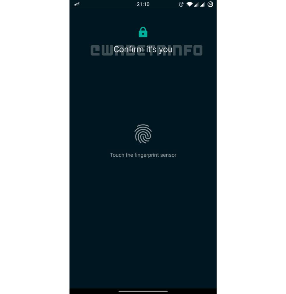 Inicio de sesión en WhatsApp Web con huella dactilar.