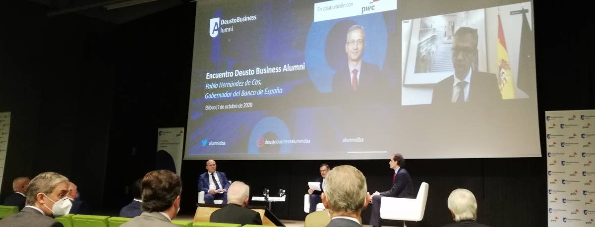 Intervención por vía telemática del gobernador del Banco de España en la jornada celebrada en Bilbao.