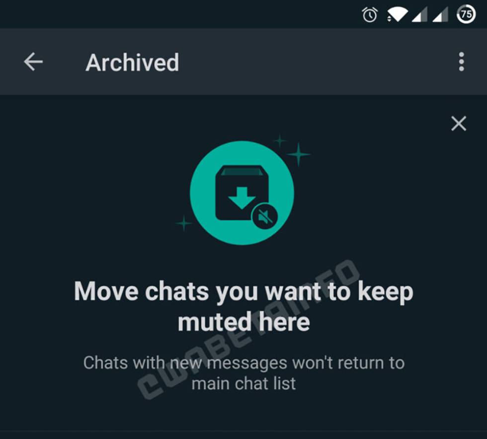 Nueva sección de chats archivados... de verdad.