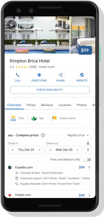 Nuevas funciones para viajes de Google