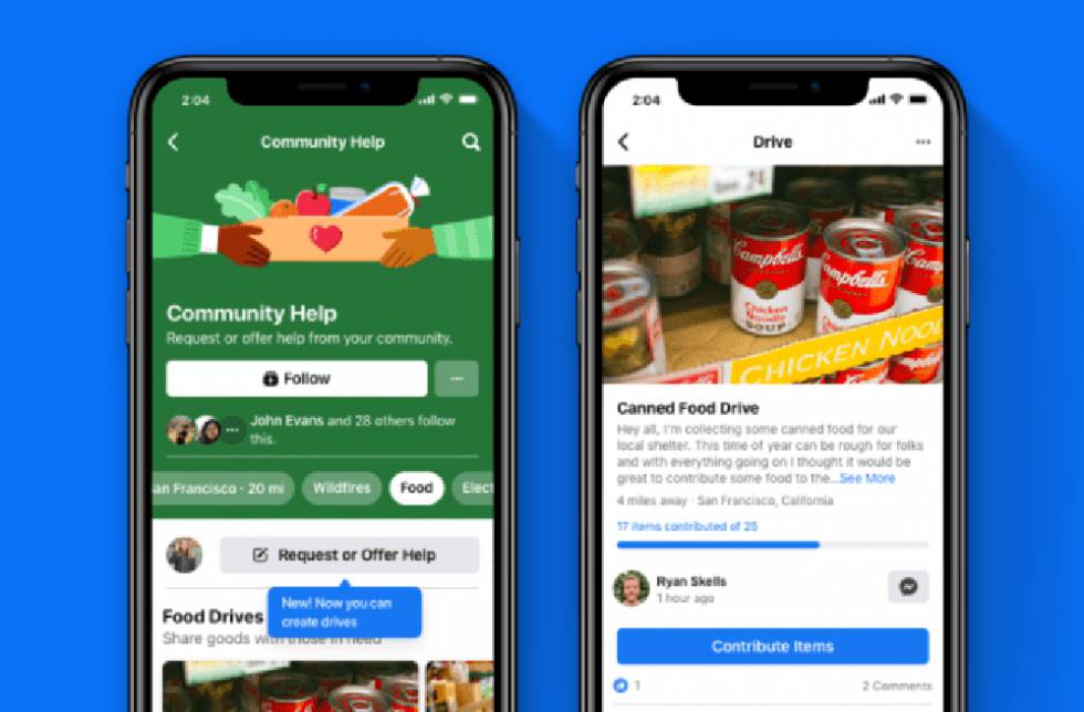 Nueva sección 'Drives' dentro de Facebook.