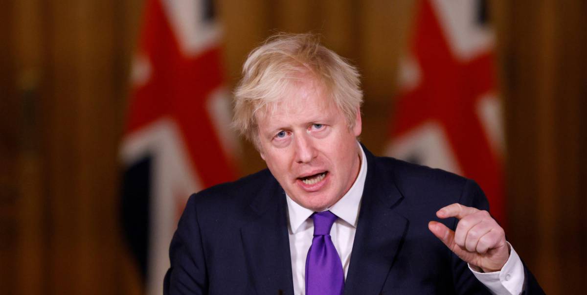 Boris Johnson, primer ministro británico, ayer en Downing Street.