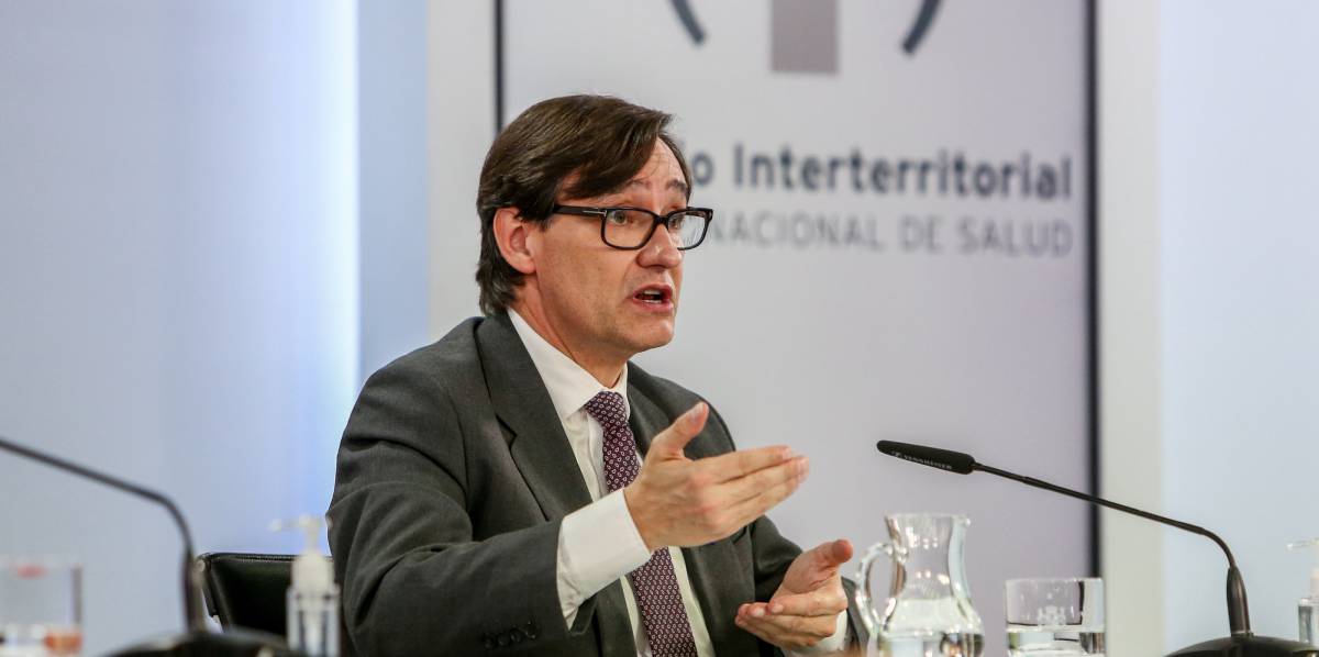 El ministro de Sanidad, Salvador Illa, en rueda de prensa después del Consejo Interterritorial del Sistema Nacional de Salud la semana pasada