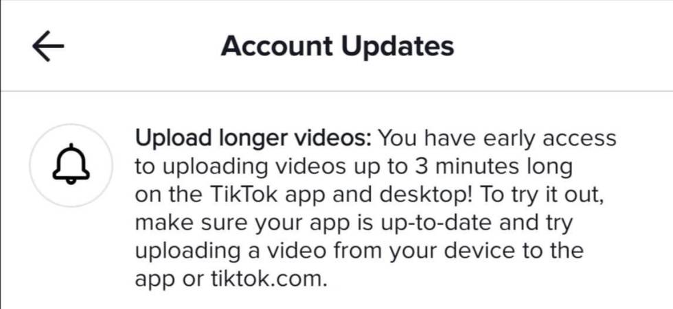 Novedades TikTok: introducen una nueva duración de videos de hasta de tres minutos